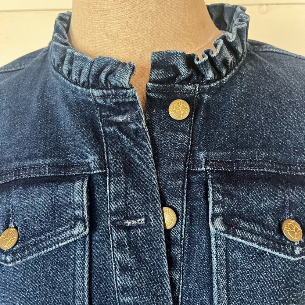 Draper James Ruffle Neck Denim Jacket - Picture 2 of 10